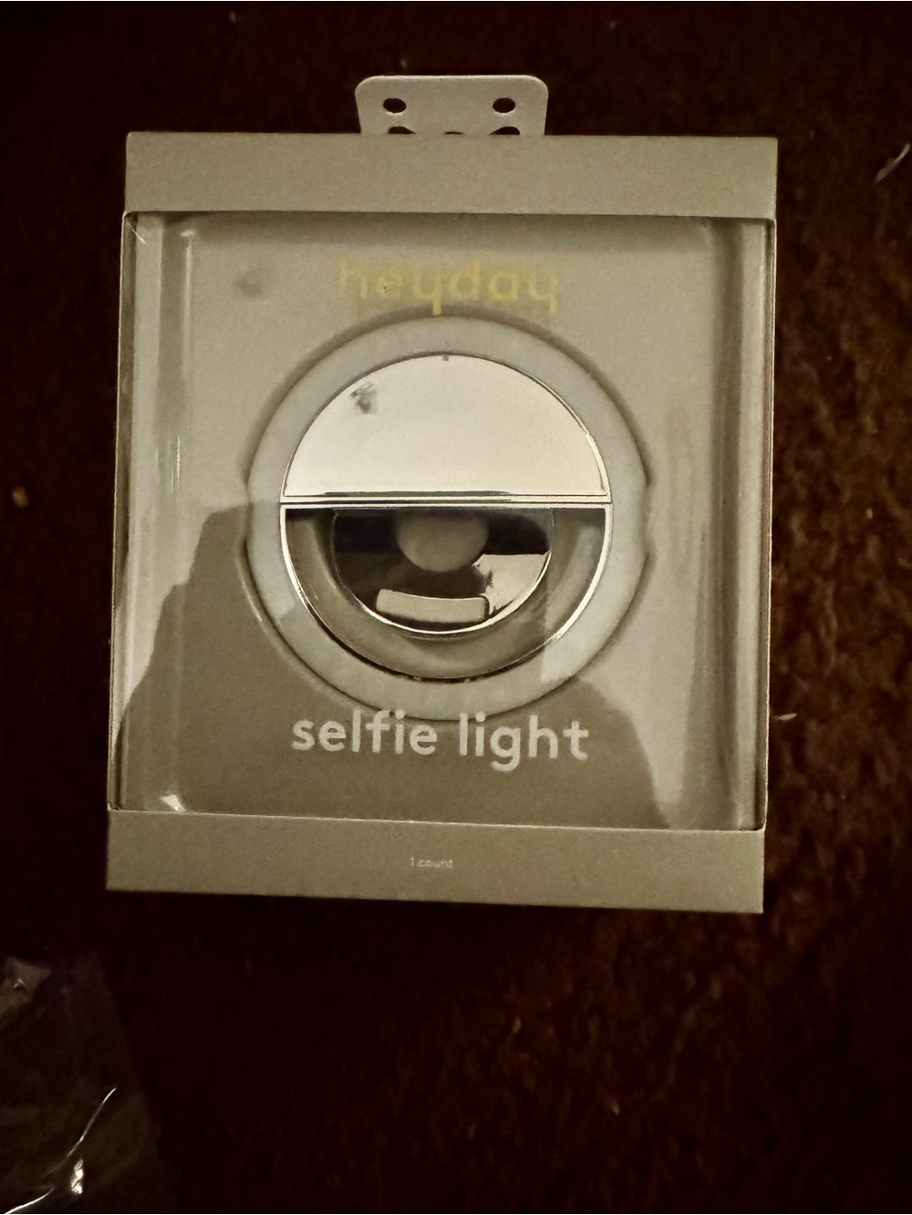 heyday Silver Clip-On Selfie Light with Mirror Accent